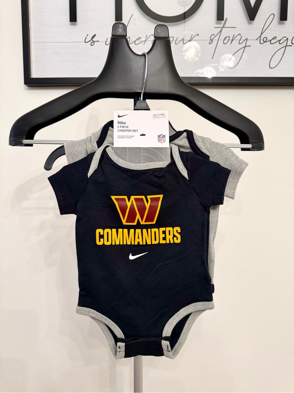 Nike Washington Commanders NFL 2-Piece Creeper Set 0-3 Months Black/Gray